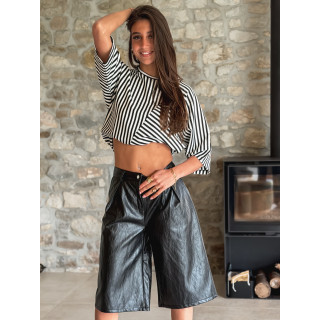 Blouse lignée Odélia - Noir/Blanc