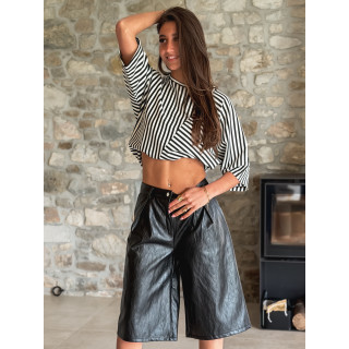 Blouse lignée Odélia - Noir/Blanc