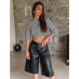 Blouse lignée Odélia - Noir/Blanc