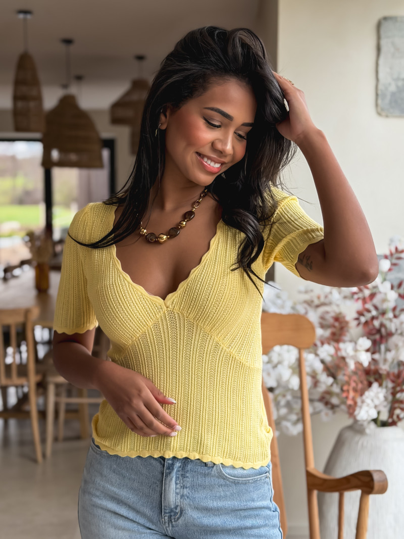 Blouse à manches courte Esra - Jaune