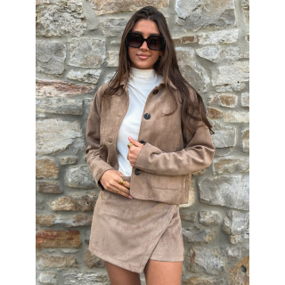 Veste en suédine Anaëlle - Taupe