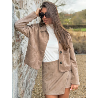 Veste en suédine Anaëlle - Taupe