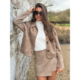 Veste en suédine Anaëlle - Taupe
