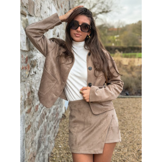 Veste en suédine Anaëlle - Taupe