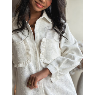 Robe courte en dentelle Analysa - Ecru