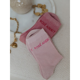 Chaussettes "Rosé addict" - Rose bonbon