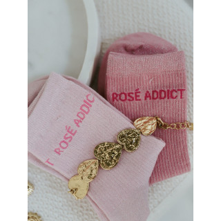 Chaussettes "Rosé addict" - Rose clair