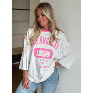 T-shirt California - Blanc/rose