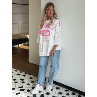 T-shirt California - Blanc/rose