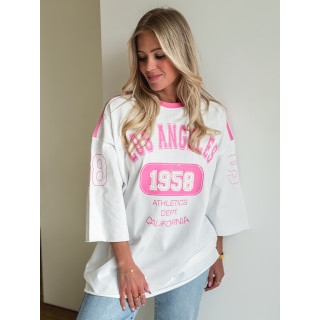 T-shirt California - Blanc/rose