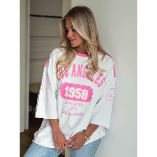 T-shirt California - Blanc/rose