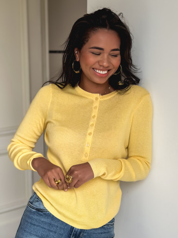 Pull côtelé Joéline - Jaune