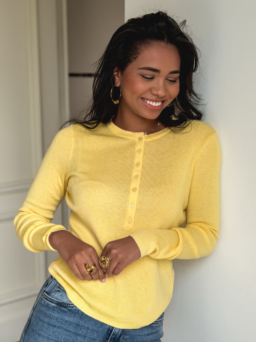 Pull côtelé Joéline - Jaune