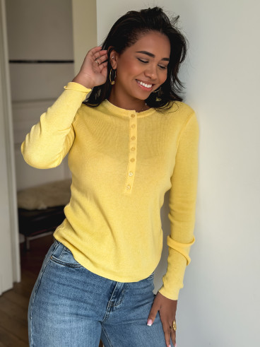 Pull côtelé Joéline - Jaune