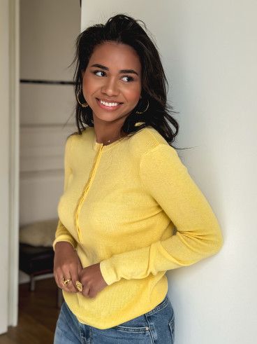 Pull côtelé Joéline - Jaune