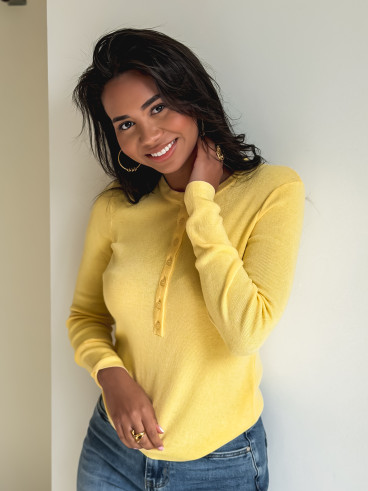 Pull côtelé Joéline - Jaune