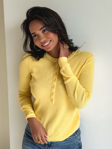Pull côtelé Joéline - Jaune