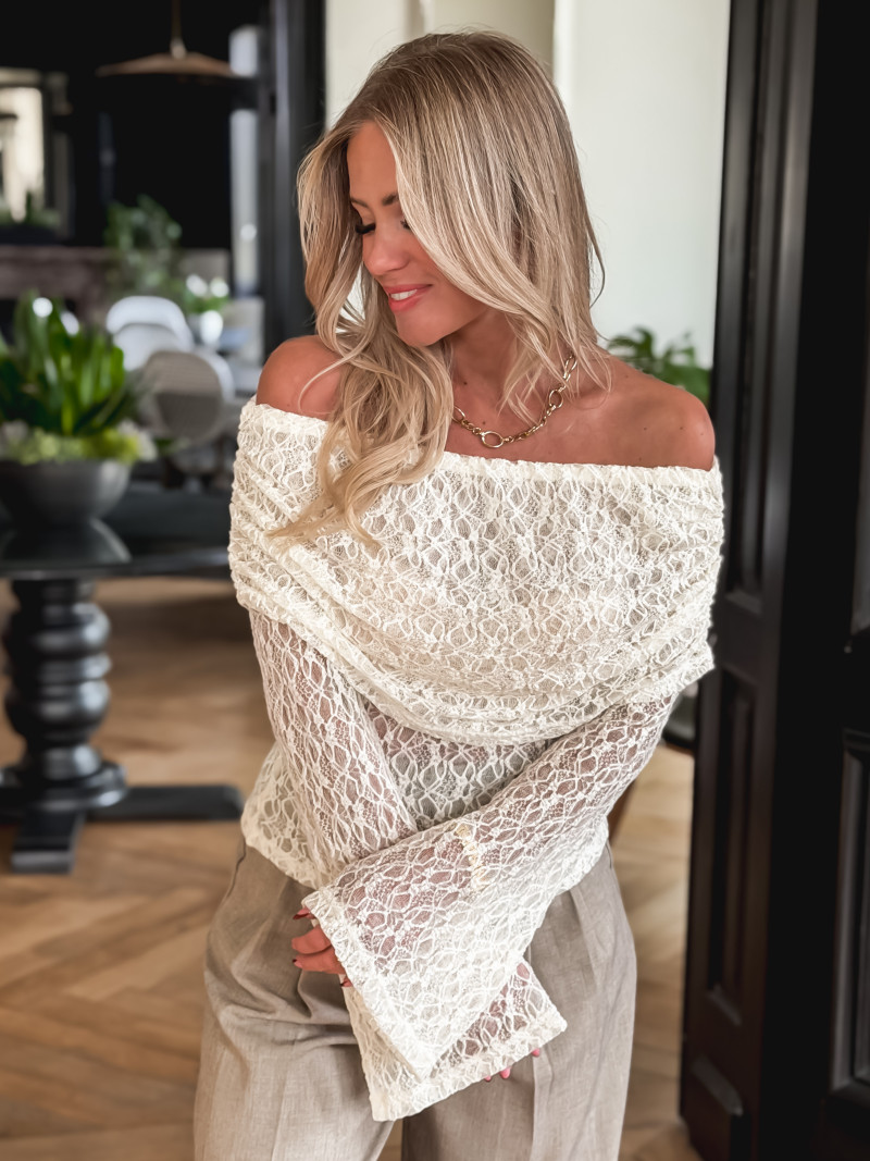 Blouse en dentelle Tanila - Crème