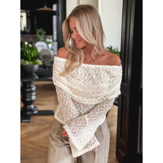 Blouse en dentelle Tanila - Crème