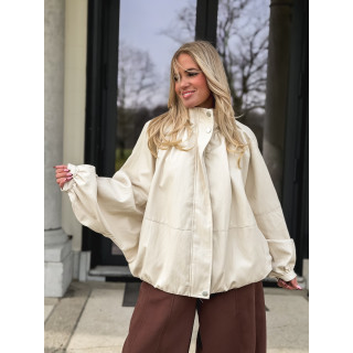 Veste en simili Amalina - Crème