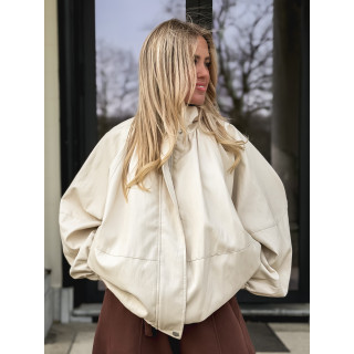 Veste en simili Amalina - Crème