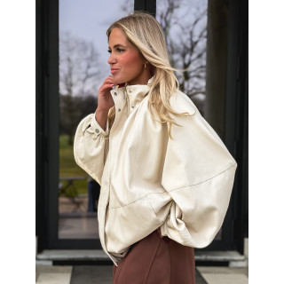 Veste en simili Amalina - Crème