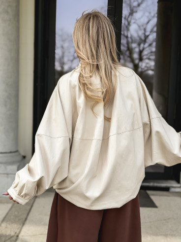 Veste en simili Amalina - Crème