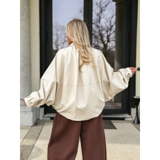 Veste en simili Amalina - Crème