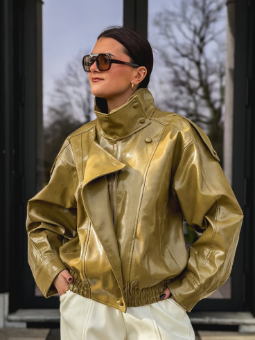 Veste en simili Colombia - Vert Olive