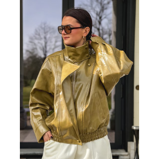 Veste en simili Colombia - Vert Olive