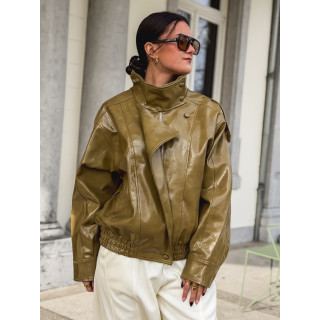 Veste en simili Colombia - Vert Olive