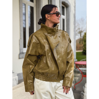 Veste en simili Colombia - Vert Olive