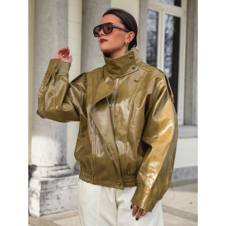 Veste en simili Colombia - Vert Olive