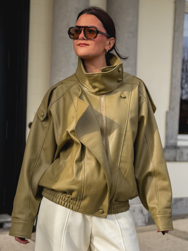 Veste en simili Jallia - Vert Olive