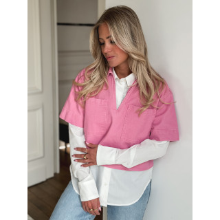 Blouse en jeans Milana - Rose