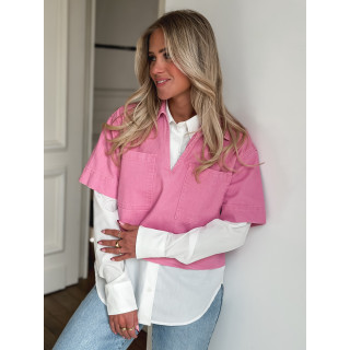 Blouse en jeans Milana - Rose