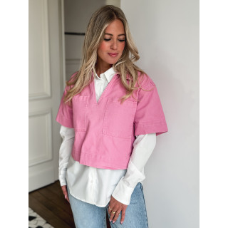 Blouse en jeans Milana - Rose