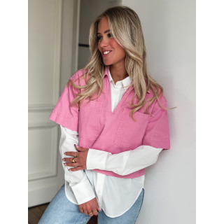 Blouse en jeans Milana - Rose