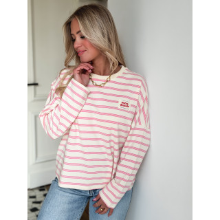 T-shirt longues manches Blondine - Crème/Rose