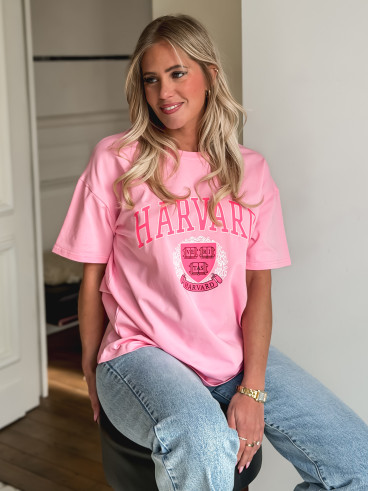 T-shirt Harvard - Rose
