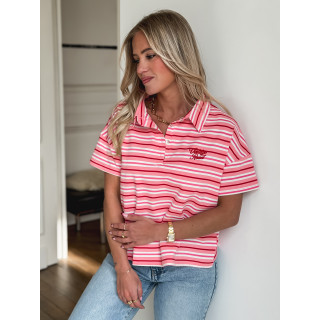 Polo Ligné Mirabelle - Rose