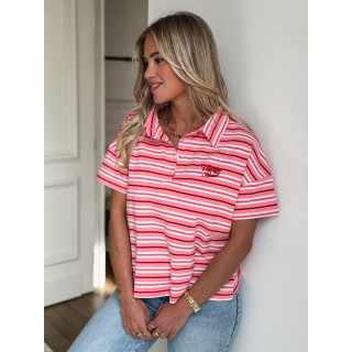 Polo Ligné Mirabelle - Rose