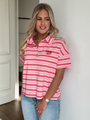 Polo Ligné Mirabelle - Rose