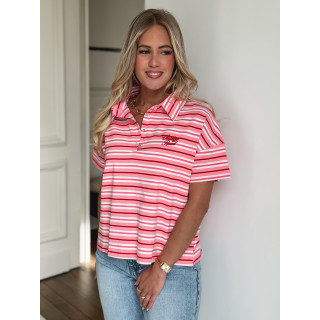 Polo Ligné Mirabelle - Rose