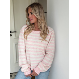 Pull ligné Marila - Rose