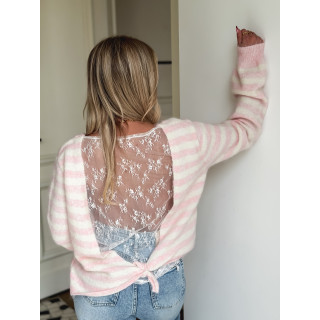 Pull ligné Marila - Rose