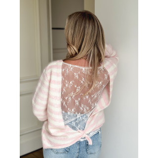 Pull ligné Marila - Rose