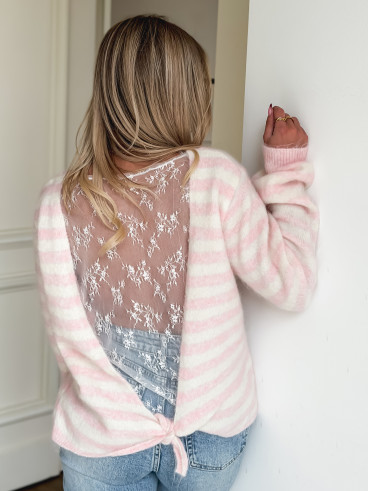 Pull ligné Marila - Rose
