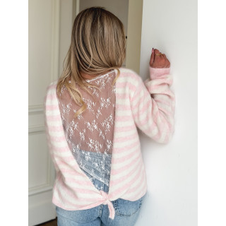 Pull ligné Marila - Rose