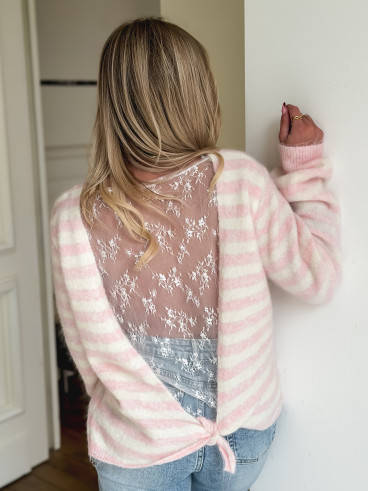 Pull ligné Marila - Rose